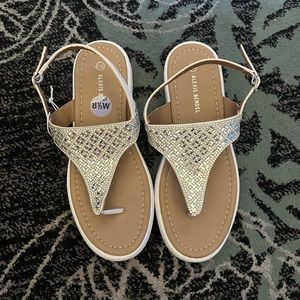 Sparkle rhinestone sandals 8.5 wide white